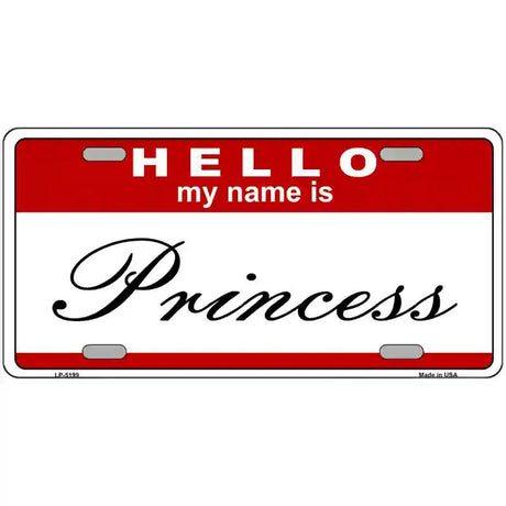 Princess Metal Novelty License Plate 24" x 12" (LLP)