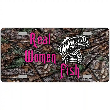 Real Women Fish Metal Novelty License Plate 24" x 12" (LLP)