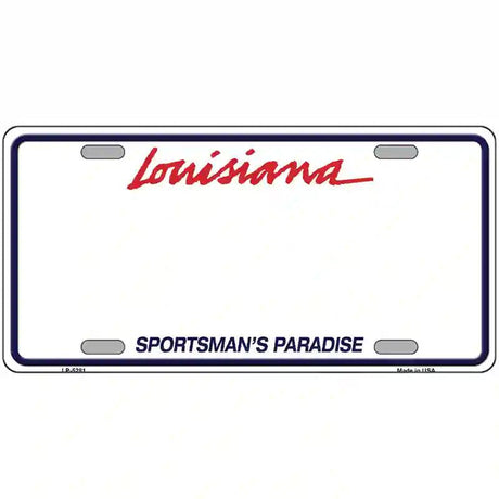 Louisiana Sportsman Blank Plate Metal License Plate 24" x 12" (LLP)