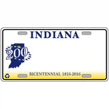 Indiana State Bicentennial Novelty Metal License Plate 24" x 12" (LLP)