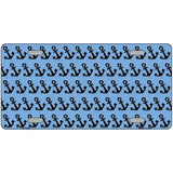 Light Blue Black Anchor Metal Novelty License Plate 24" x 12" (LLP)