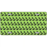 Lime Green Black Anchor Metal Novelty License Plate 24" x 12" (LLP)