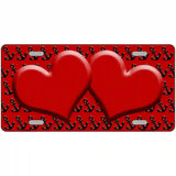 Red Black Anchor Red Heart Center Metal Novelty License Plate 24" x 12" (LLP)