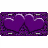 Purple Black Anchor Purple Heart Center Metal Novelty License Plate 24" x 12" (LLP)