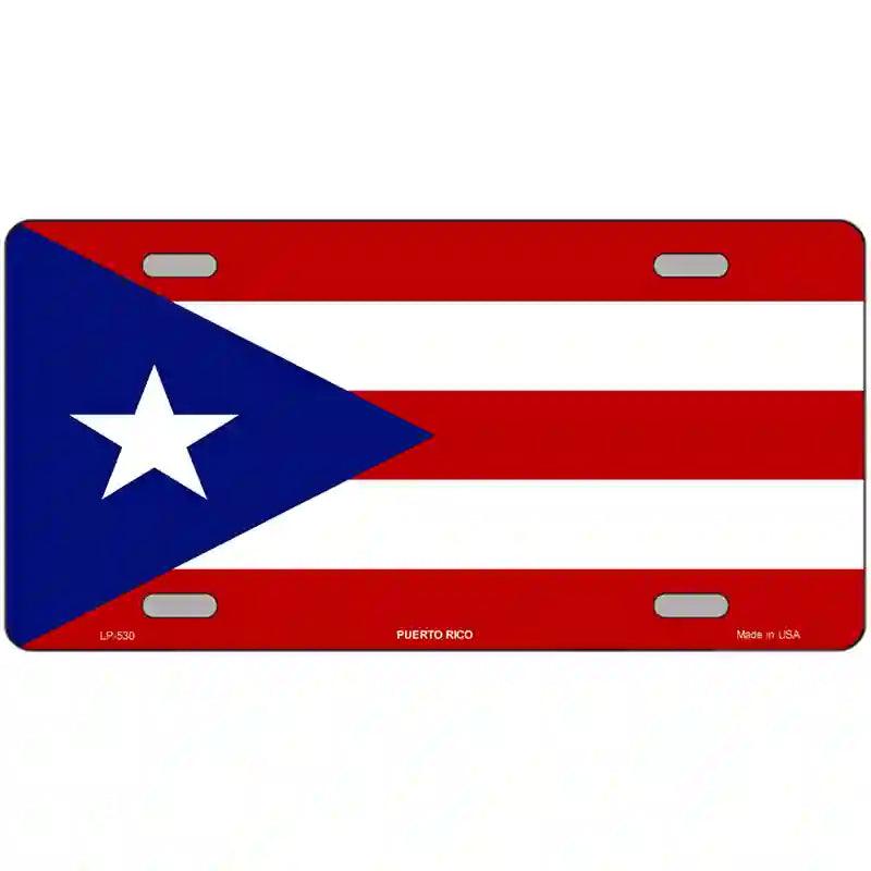 Puerto Rico Flag Metal Novelty License Plate 24" x 12" (LLP)