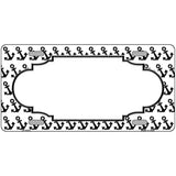 White Black Anchor Scallop Center Metal Novelty License Plate 24" x 12" (LLP)