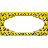 Yellow Black Anchor Scallop Center Metal Novelty License Plate 24" x 12" (LLP)