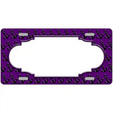 Purple Black Anchor Scallop Center Metal Novelty License Plate 24" x 12" (LLP)