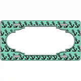 Mint Black Anchor Scallop Center Metal Novelty License Plate 24" x 12" (LLP)