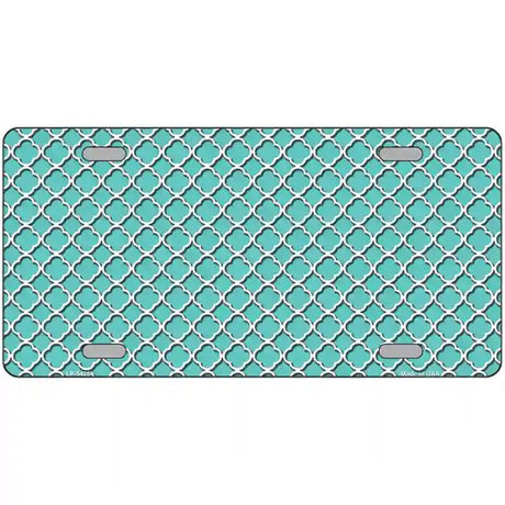 Tiffany Blue White Quatrefoil Metal Novelty License Plate 24" x 12" (LLP)