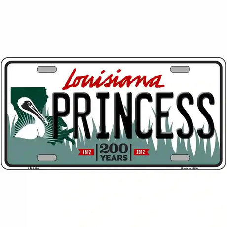 Princess Louisiana Novelty Metal License Plate 24" x 12" (LLP)