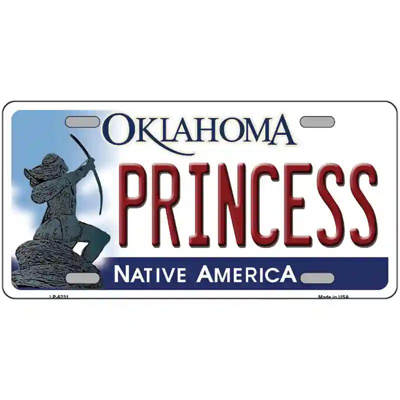 Princess Oklahoma Novelty Metal License Plate 24" x 12" (LLP)