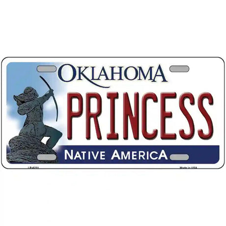 Princess Oklahoma Novelty Metal License Plate 24" x 12" (LLP)