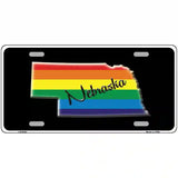 Nebraska Rainbow Metal Novelty License Plate 24" x 12" (LLP)