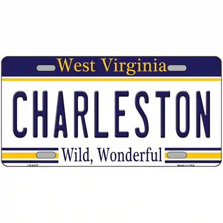 Charleston West Virginia Novelty Metal License Plate 24" x 12" (LLP)
