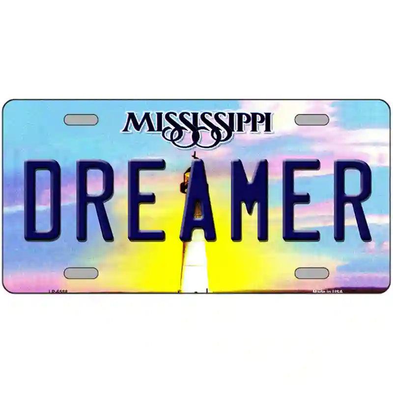 Dreamer Mississippi Novelty Metal License Plate 24" x 12" (LLP)