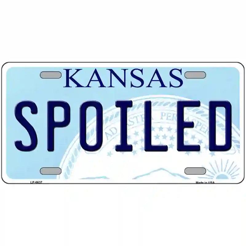Spoiled Kansas Novelty Metal License Plate 24" x 12" (LLP)