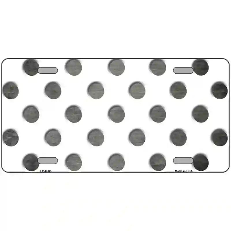 Gray White Dots Oil Rubbed Metal Novelty License Plate 24" x 12" (LLP)