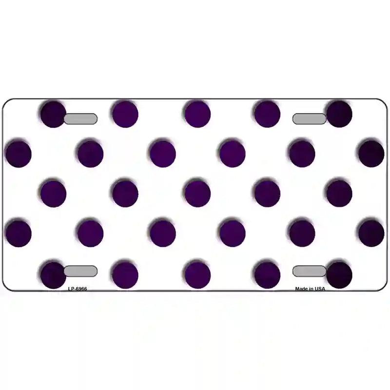 Purple White Dots Oil Rubbed Metal Novelty License Plate 24" x 12" (LLP)