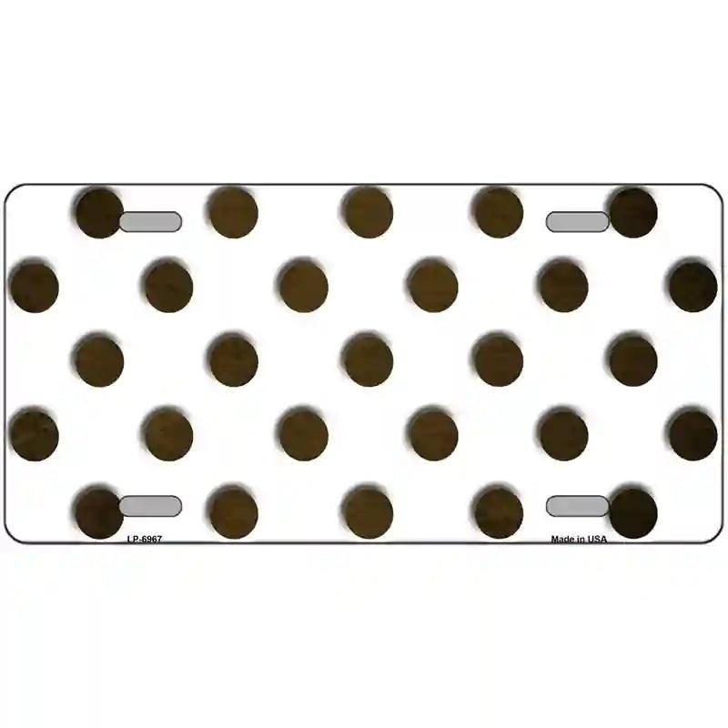 Brown White Dots Oil Rubbed Metal Novelty License Plate 24" x 12" (LLP)