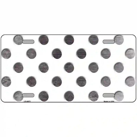 Black White Dots Oil Rubbed Metal Novelty License Plate 24" x 12" (LLP)