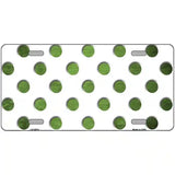 Lime Green White Dots Oil Rubbed Metal Novelty License Plate 24" x 12" (LLP)