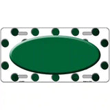 Green White Dots Oval Oil Rubbed Metal Novelty License Plate 24" x 12" (LLP)