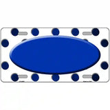 Blue White Dots Oval Oil Rubbed Metal Novelty License Plate 24" x 12" (LLP)