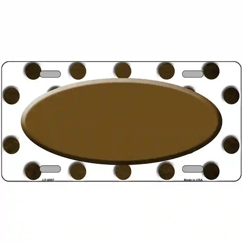 Brown White Dots Oval Oil Rubbed Metal Novelty License Plate 24" x 12" (LLP)