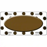 Brown White Dots Oval Oil Rubbed Metal Novelty License Plate 24" x 12" (LLP)