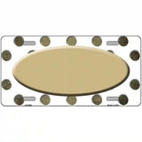 Gold White Dots Oval Oil Rubbed Metal Novelty License Plate 24" x 12" (LLP)