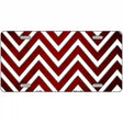Red White Chevron Oil Rubbed Metal Novelty License Plate 24" x 12" (LLP)