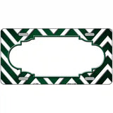 Green White Chevron Scallop Oil Rubbed Metal Novelty License Plate 24" x 12" (LLP)