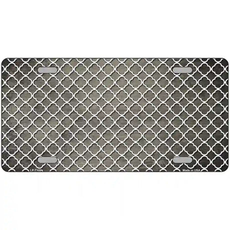 Tan White Quatrefoil Oil Rubbed Metal Novelty License Plate 24" x 12" (LLP)