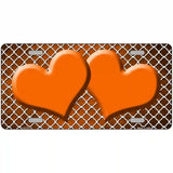 Orange White Quatrefoil Hearts Oil Rubbed Metal Novelty License Plate 24" x 12" (LLP)