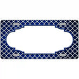 Blue White Quatrefoil Scallop Oil Rubbed Metal Novelty License Plate 24" x 12" (LLP)