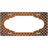 Orange White Quatrefoil Scallop Oil Rubbed Metal Novelty License Plate 24" x 12" (LLP)