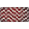 Red White Small Chevron Oil Rubbed Metal Novelty License Plate 24" x 12" (LLP)