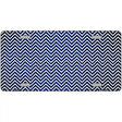 Blue White Small Chevron Oil Rubbed Metal Novelty License Plate 24" x 12" (LLP)