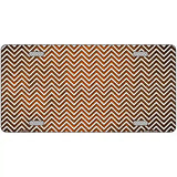 Orange White Small Chevron Oil Rubbed Metal Novelty License Plate 24" x 12" (LLP)