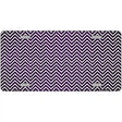 Purple White Small Chevron Oil Rubbed Metal Novelty License Plate 24" x 12" (LLP)