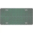 Green White Small Chevron Oil Rubbed Metal Novelty License Plate 24" x 12" (LLP)