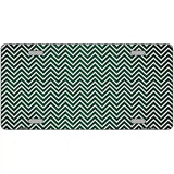 Green White Small Chevron Oil Rubbed Metal Novelty License Plate 24" x 12" (LLP)