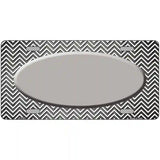 Gray White Small Chevron Oval Oil Rubbed Metal Novelty License Plate 24" x 12" (LLP)