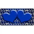 Blue White Anchor Hearts Oil Rubbed Metal Novelty License Plate 24" x 12" (LLP)