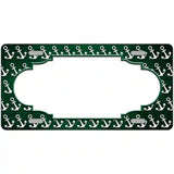 Green White Anchor Scallop Oil Rubbed Metal Novelty License Plate 24" x 12" (LLP)