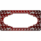 Red White Anchor Scallop Oil Rubbed Metal Novelty License Plate 24" x 12" (LLP)