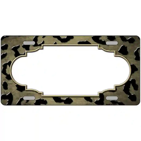 Gold Black Cheetah Scallop Oil Rubbed Metal Novelty License Plate 24" x 12" (LLP)