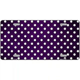 Purple White Small Dots Oil Rubbed Metal Novelty License Plate 24" x 12" (LLP)