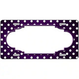 Purple White Small Dots Scallop Oil Rubbed Metal Novelty License Plate 24" x 12" (LLP)